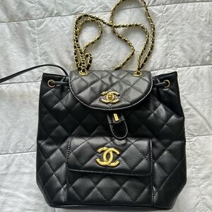 Black Leather Backpack